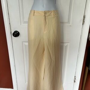 Vintage Lauren Ralph Lauren Silk/ Linen Wide-Leg Pants Cream Size 12
